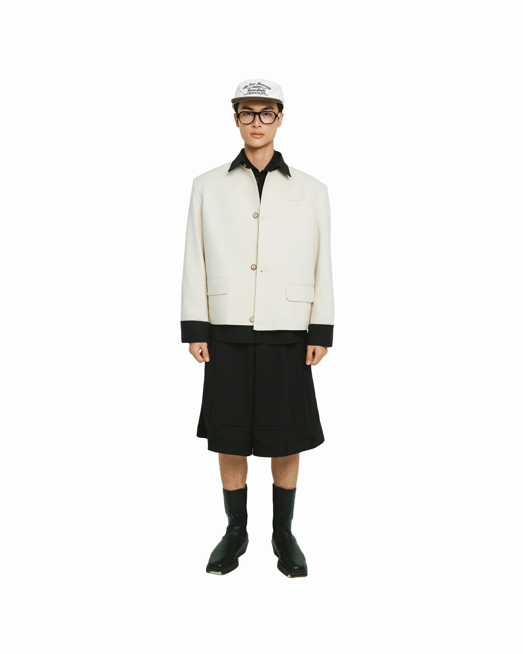 IVORYMIDNIGHT JACKET Ivory full look