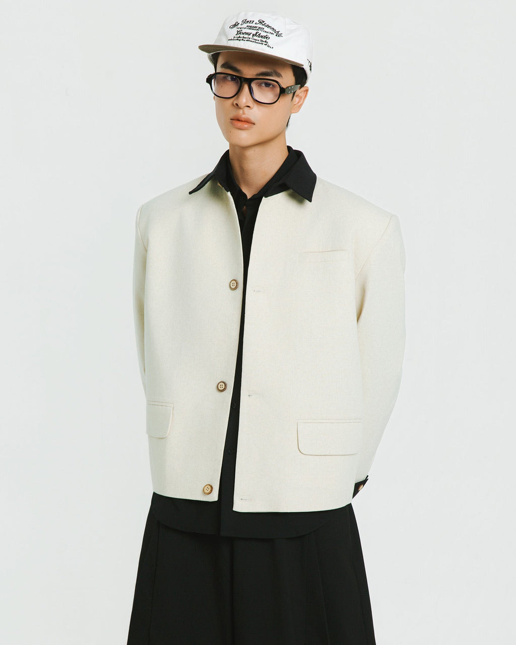 IVORYMIDNIGHT JACKET Ivory front view
