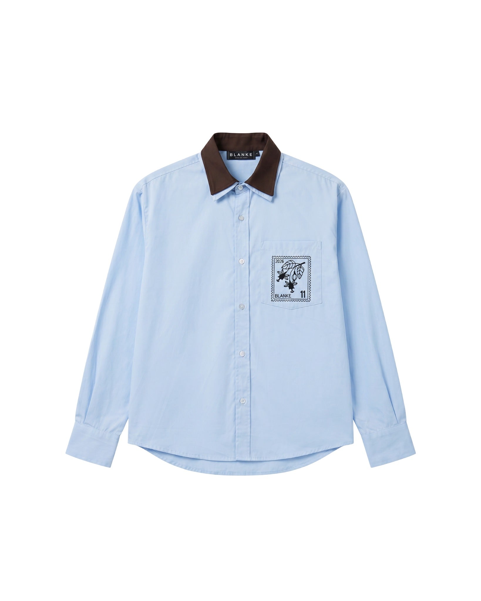 STAMP SHIRT BLUE flatlay