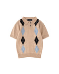 ARTEMIS KNIT POLO grey flatlay