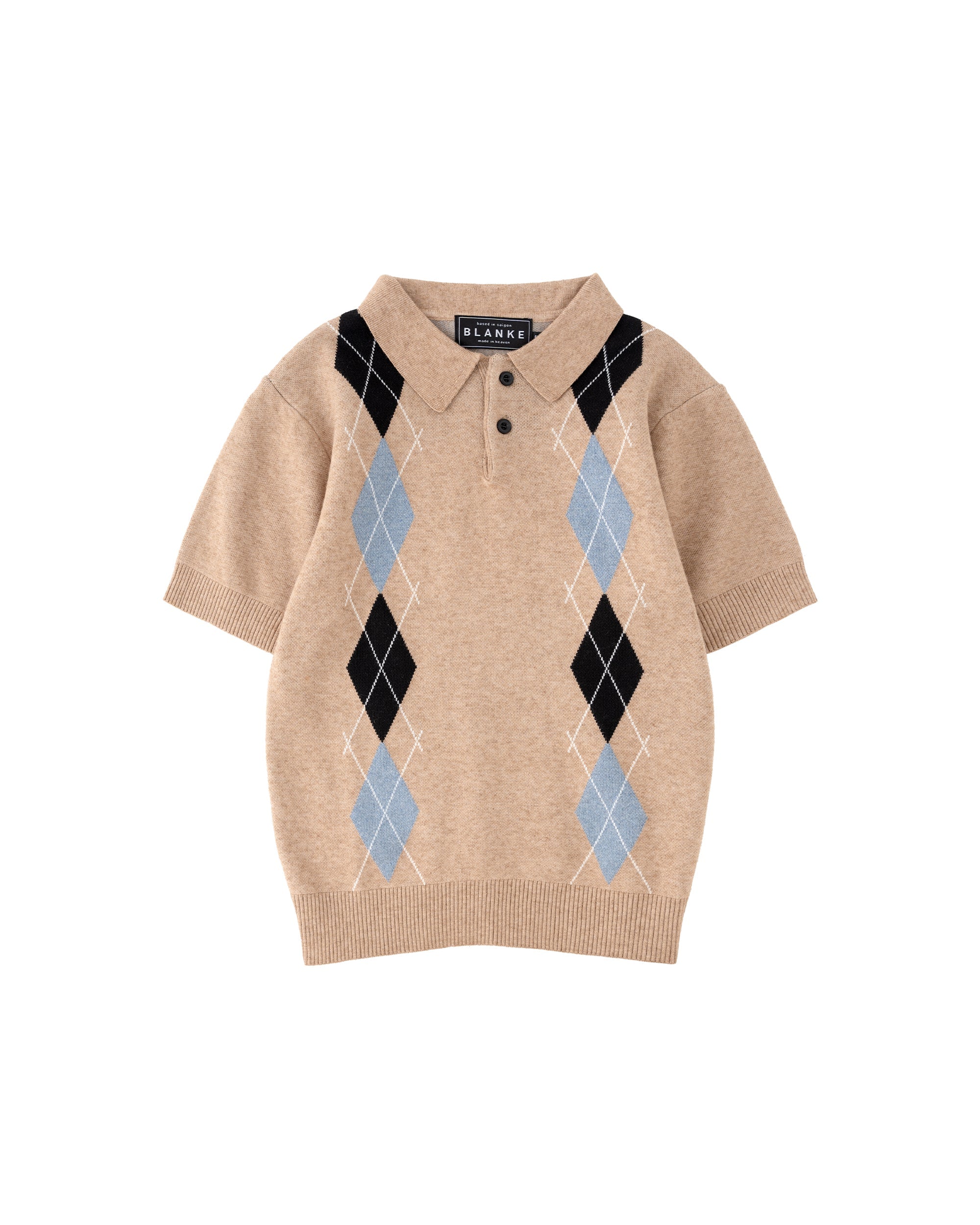 ARTEMIS KNIT POLO grey flatlay