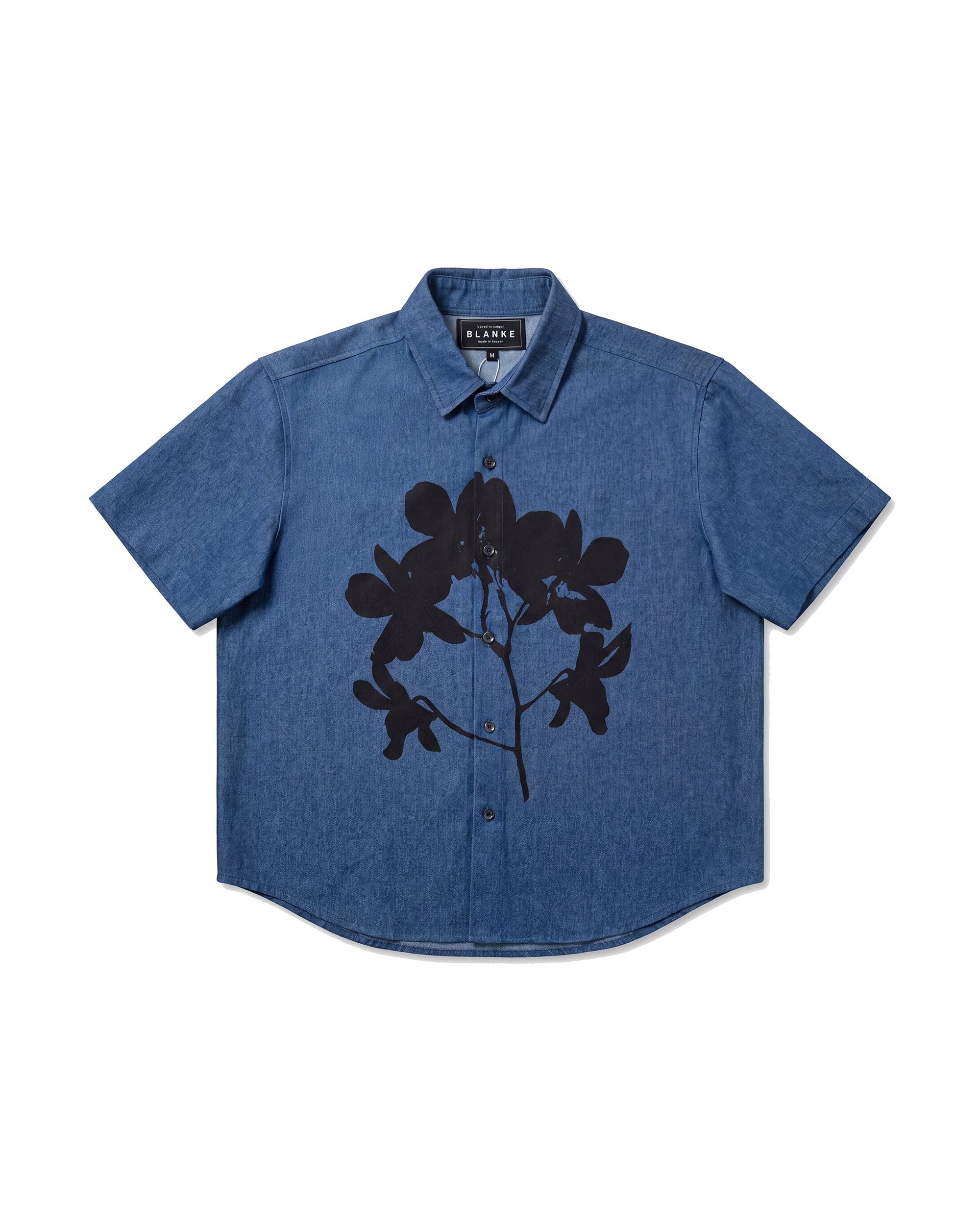 FLOWER DENIM SHIRT flatlay