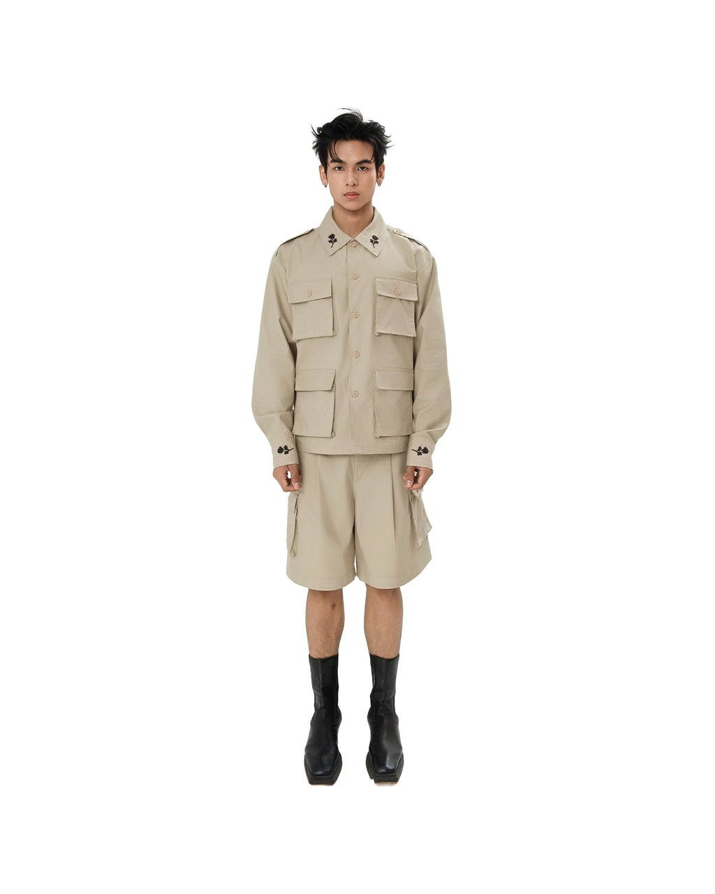 SAND SHORTS model full body
