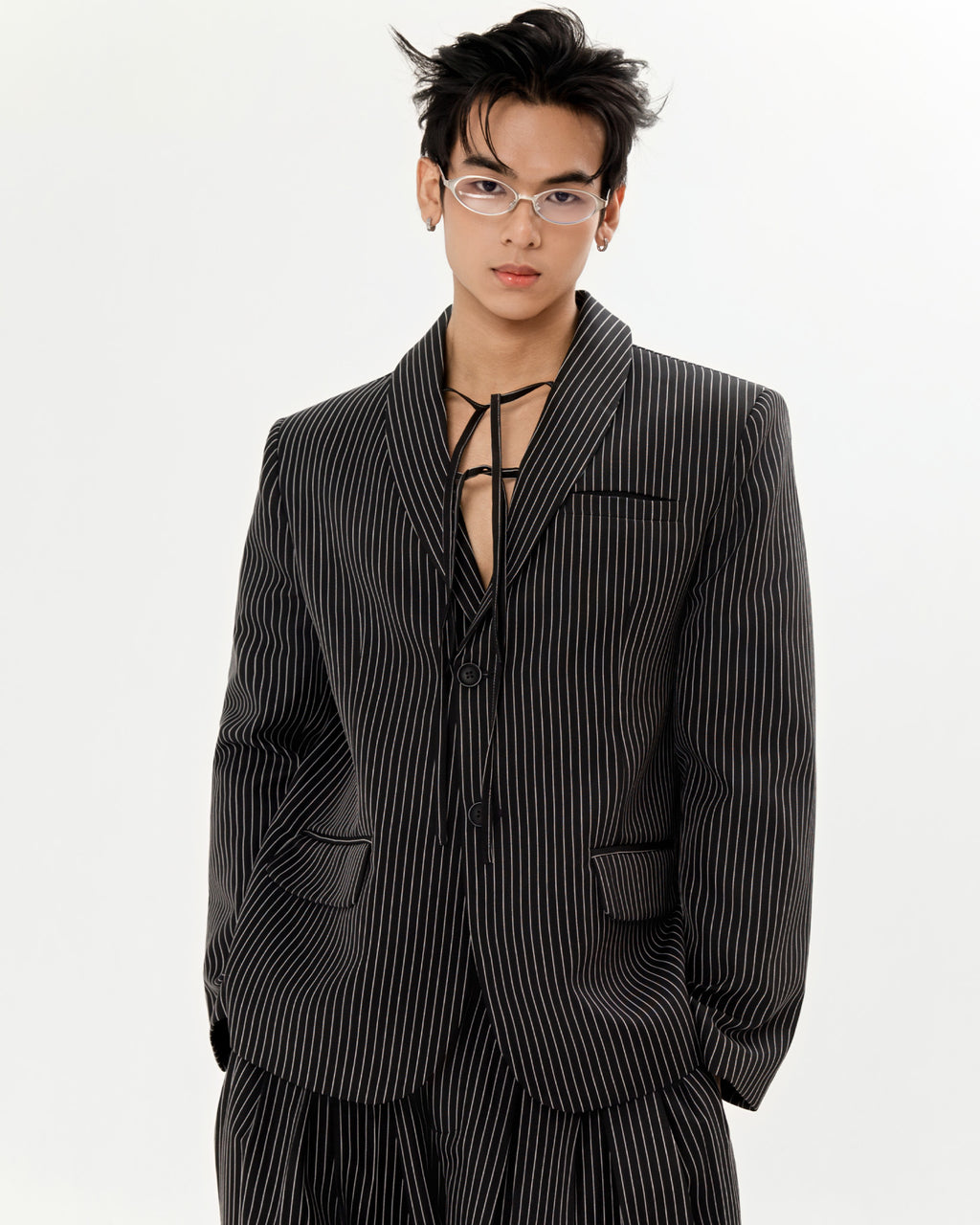 STRIPE LACE BLAZER lookbook 1